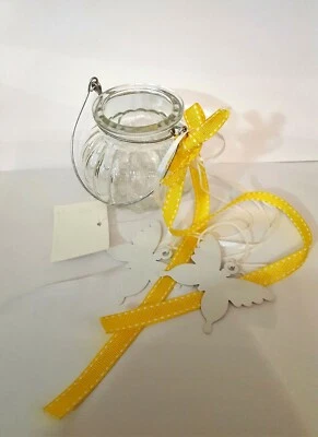 Windlicht zum Hängen Schmetterling Glas Teelicht Teelichthalter Deko Geschenk  - Bild 1 von 2