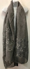 SACRED THREADS floral distressed embroidered ligth SCARF SHAWL WRAP Free shippin