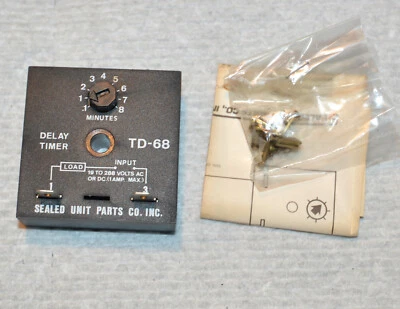 Sealed Unit Parts TD-68 Delay Timer, Instructions, Mounting Hardware - NOS - Image 1 of 4