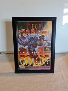 MEGA TURRICAN SEGA MEGADRIVE FRAMED ADVERT GAME POSTER A4 8X12" - Picture 1 of 2