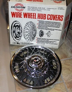 1962-67 Chevrolet Corvair?? 13” set 4 Spoked Chrome Hub covers Cal Custom new - Picture 1 of 5