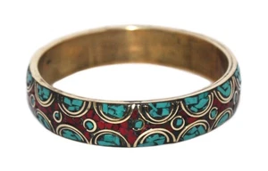 Coral Bracelet Turquoise Bracelet Boho Bracelet Tribal Bracelet Bangle - Picture 1 of 2
