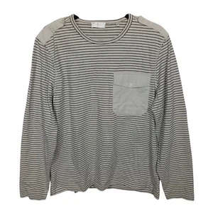 7 For all Mankind Womens T Shirt Size L Top 100% Cotton Gray Long Sleeve Casual - Picture 1 of 7