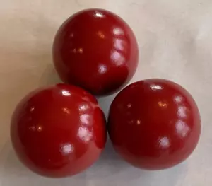 (3) Quantity of 3" Solid Wood Red Skee Balls replacements (solid hardwood) - Picture 1 of 2