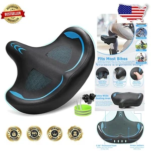 Oversized Comfort Bike Seat for Men & Women - Extra Wide & Waterproof Design - Picture 1 of 9