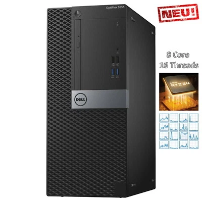 Dell OptiPlex 5055 AMD Ryzen 7 1700 Nvidia GeForce GT 710 16GB RAM 500GB SSD - Bild 1 von 4