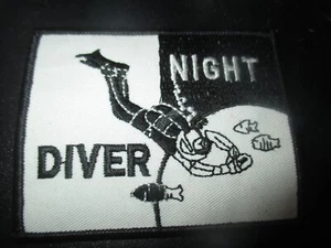 NOOP Vintage NIGHT Scuba DIVER Sew-On EMBROIDERED PATCH - 1980's - Picture 1 of 2