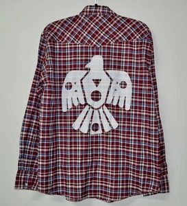 Casual Country Outfitters Western Snap Long Sleeve Shirt Plaid Thunderbird SZ L - Picture 1 of 3