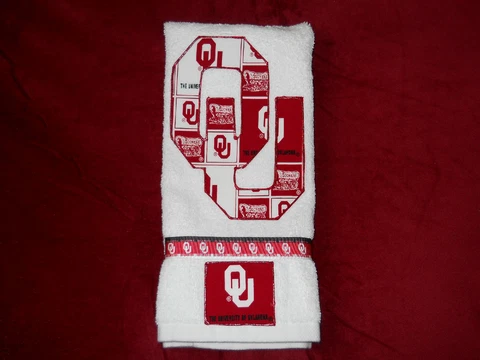 University of Oklahoma Sooners Hand Towel Bathroom, Kitchen, Grill Grad Gift New Cover