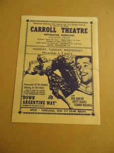 Carroll Theatre / State Theatre WESTMINSTER MD 1940er Filme #2 - Bild 1 von 3
