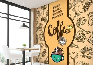 3D Interessantes Café ZHUC4165 Tapete Wandbild Fototapete Abnehmbarer Vera - Bild 1 von 10