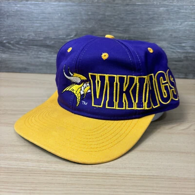 复古明尼苏达维京人帽子平沿刺绣包裹式德鲁·皮尔森 — 第 1/4 张图片