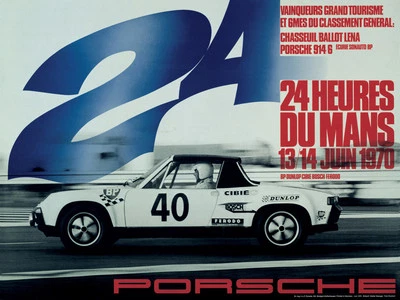PÓSTER DE CARRERAS DE AUTOS LE MANS PORSCHE 1970 VINTAGE ESTILO IMPRESO PAPEL 27x36 9 mil Foto 1 de 3