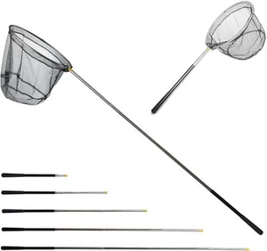 Fishing Landing Net with Aluminum Telescoping Pole Long Handle Rubber Coated - Picture 1 of 8