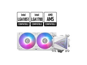MSI MAG CoreLiquid I240 White - AIO ARGB CPU Liquid Cooler - Infinity Mirror - Picture 1 of 5