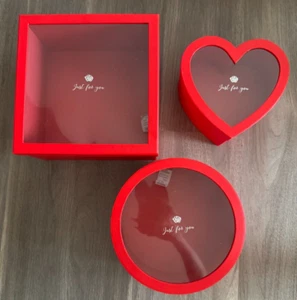 Geschenkbox 3er Set - Herz, Quadrat & Runde Form - Bild 1 von 3