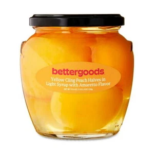 bettergoods Yellow Cling Pfirsichhälften in hellem Sirup mit Amaretto-Geschmack, 20 Oz. - Bild 1 von 6