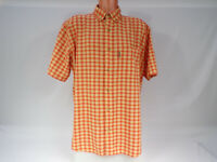 A.P.C. Men's XL Blue Burnt Orange Trek Plaid Flannel Overshirt 