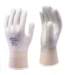 10 paires de gants de préhension de précision d'assemblage SHOWA 370 - revêtu de paume nitrile BLANC - Photo 1 sur 3