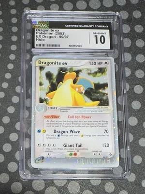 CGC 10 GEM MINT Dragonite ex 2003 EX Dragon 90/97 Holo POP 39  - Image 1 of 4