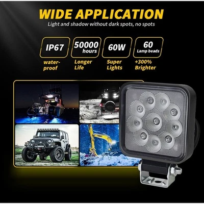 Flood Light 3 Inch LED Aluminum Alloy Housing Wide Voltage 9-60V DC 8.3W Power - Image 1 of 4