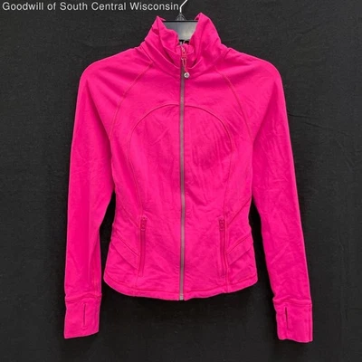 Mujer LULULEMON Caliente Rosa Hustle In Your Bustle Define Chaqueta Cremallera Suéter Talla 4 Foto 1 de 4