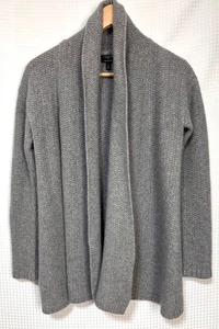 Talbots Pure 100% Cashmere Petite P XS Gray Cardigan Open Sweater Knit g - Picture 1 of 10