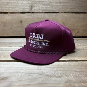 Vintage D&DJ Oil Tools INC Red Rope Strapback Trucker Hat Cap Made In USA - Picture 1 of 8