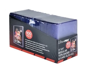 Ultra Pro 3X4 Regular Toploaders 35pt Point Package of 100 WITH Card Sleeves  - Picture 1 of 3