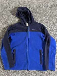 Patagonia Jacket Boys XL 14 Blue Fleece Hood Camping Youth - Picture 1 of 5
