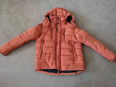 Winterjacke Steppjacke Herren Gr. M orange dick gefüttert gebr. - Bild 1 von 4