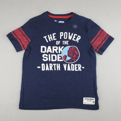 Star Wars Shirt Boys Small 6-7 Navy Blue Darth Vader Power of the Dark Side NOS - Image 1 of 4