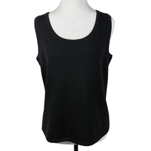 St John Sport Strick Shell Tank Top Damen S schwarz U-Ausschnitt ärmellos Vintage - Bild 1 von 9