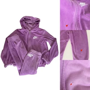 Nike Kids Lavender Purple Zip Up Hoodie and Jogger Pants Set Girl 4 (XS) - Picture 1 of 9
