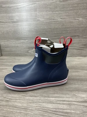 Bota de hombre Xtratuf de 6 pulgadas al tobillo - azul marino/rojo TALLA 9 totalmente nueva LEER Foto 1 de 4