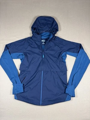 Chaqueta polar híbrida con cremallera completa Rei Co-op Screeline para mujer talla mediana azul con capucha Foto 1 de 4