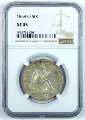 1858-O Seated Liberty Half Dollar - NGC XF 45 - Image 1 of 3