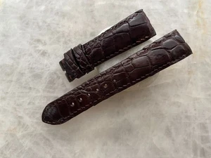21mm/18mm Brown Alligator Crocodile Print Leather Watch Strap Band - Picture 1 of 1