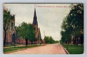 Mankato MN-Minnesota, S Broad & Hickery St, um 1918 antike alte Postkarte - Bild 1 von 2