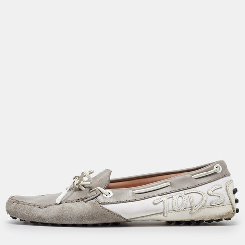 TOD’S Mocassini slip on fiocco in pelle scamosciata e pelle scamosciata Tod's taglia 38