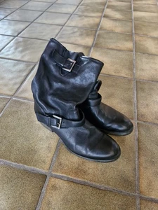 Lavorazione Artigiana donna scarpe invernali stivali stivali pelle nero moda numero 42 - Foto 1 di 16