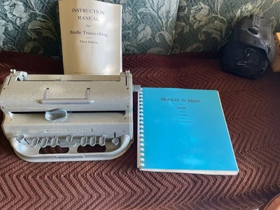 Vintage Perkins Brailler (Typewriter For The Blind)with Instruction Books - Image 1 of 4