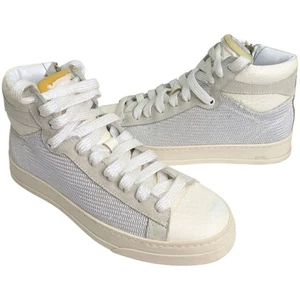 P448 Taylor Kepler High Top Sneaker Schimmer Weiß Silber 38 US 7,5 8 Anthropolo - Bild 1 von 14
