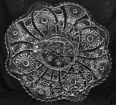 Imperial Glass Company Pressed Glass Plate With Cut Like Patterns - Image 1 of 3