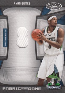 2009-10 Certified Fabric of the Game Jersey Number Card #36 Ryan Gomes