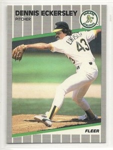 1989 Fleer Glossy Baseball - #7 - Dennis Eckersley - Oakland A's