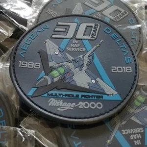 HELLENIC AIR FORCE MIRAGE 2000 AEGEAN DELTAS - 30 YEARS -  COLLECTIVE PVC PATCH - Picture 1 of 5
