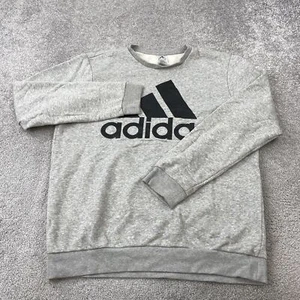 Adidas Sweatshirt Men's Large Gray Logo Graphic Casual Comfy - Picture 1 of 12