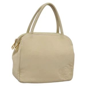 LOEWE Anagram Hand Bag Leather Beige Auth 113908 - Imagen 1 de 24