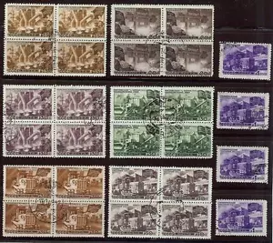 Russia 1947 Sc# 1172/82 Reconstraction 5 year plan blocks 4 NH CTO - Picture 1 of 1